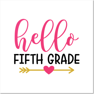 Hello Fifth Grade Kids Back to School Cute Posters and Art